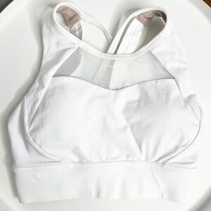 Lululemon White Mesh Strappy Back Sports Bra